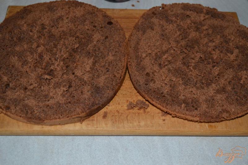 Фото приготовление рецепта: Шоколадный бисквит с нежным кремом шаг №5