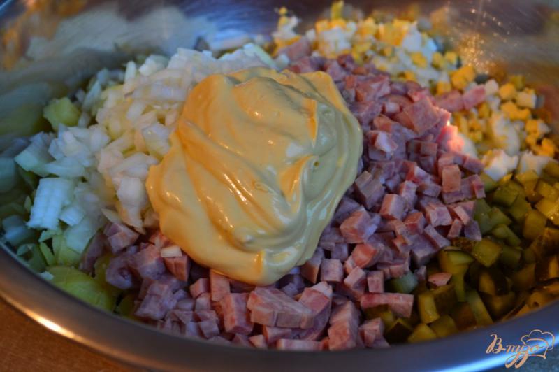 Фото приготовление рецепта: Зимний салат с чечевицей шаг №6