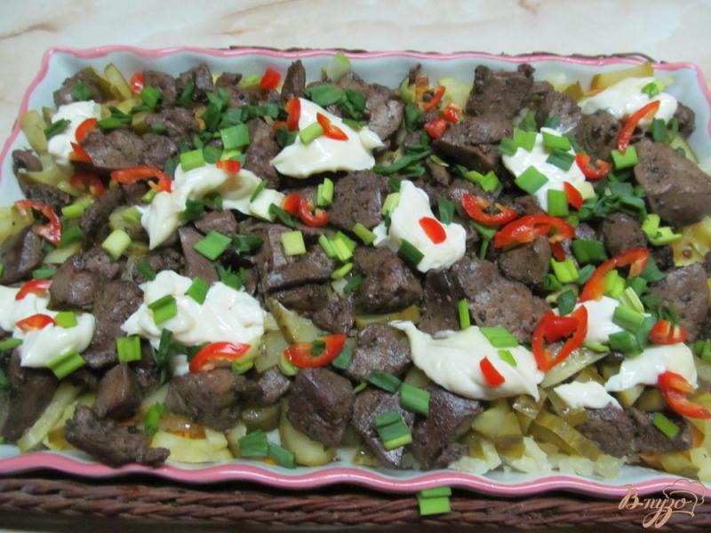 Фото приготовление рецепта: Салат из печени шаг №10