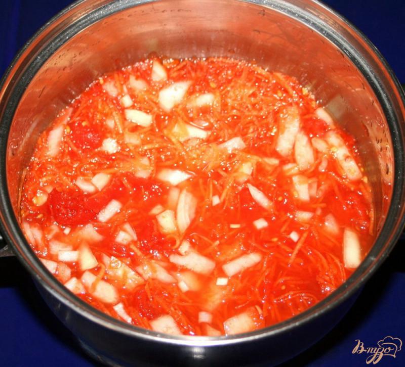 Фото приготовление рецепта: Хрустящий лосось с овощным соусом шаг №6