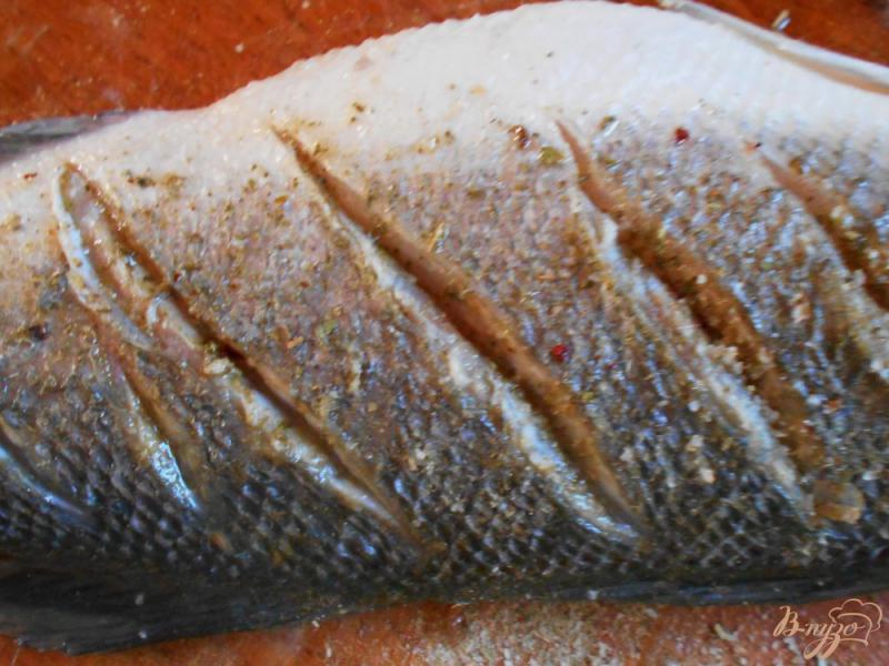 Фото приготовление рецепта: Рыба-гриль с теплым салатом из редиса, фенхеля и рукколы. шаг №3