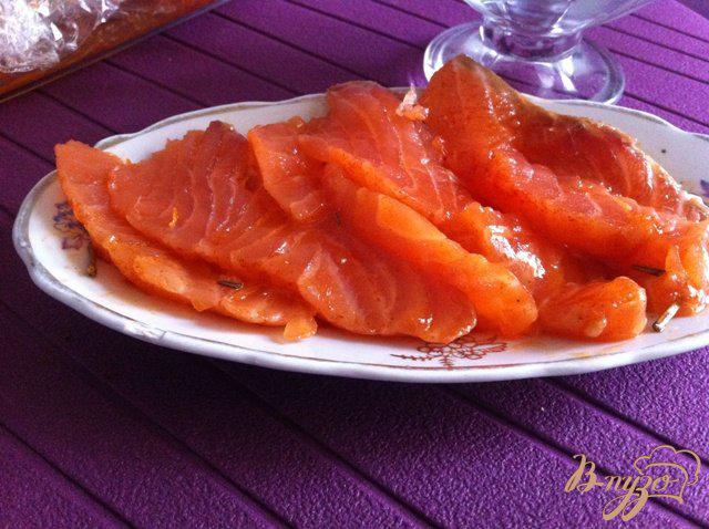 Фото приготовление рецепта: Слабосоленая лосось в апельсиновом маринаде шаг №7