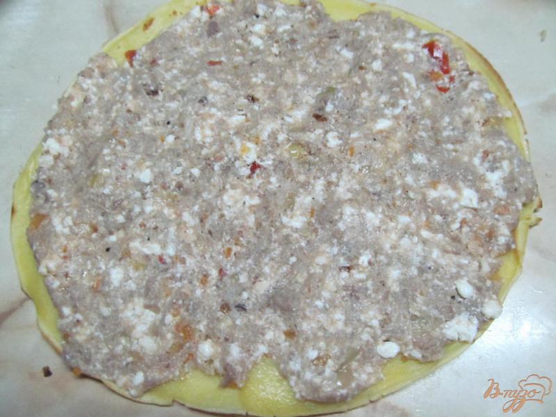Фото приготовление рецепта: Запеканка из блинов с мясом и творогом шаг №5