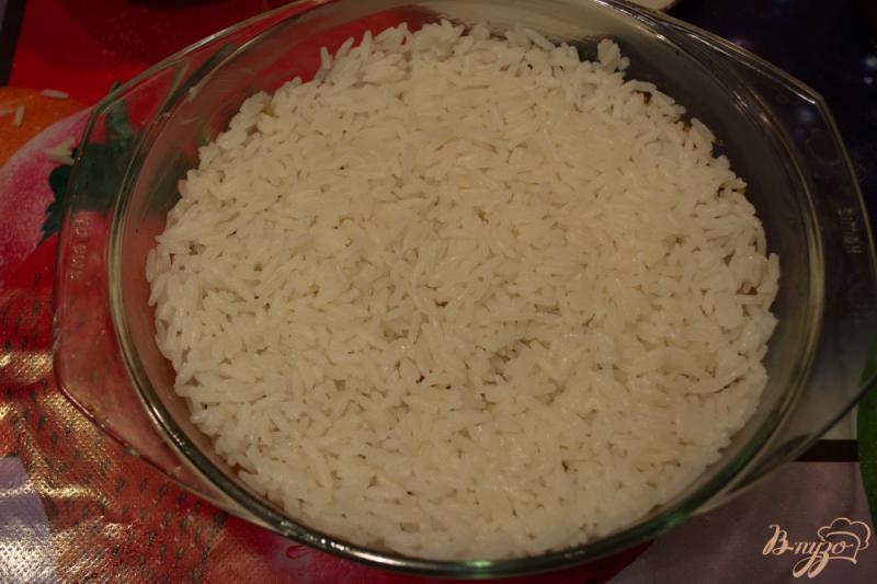 Фото приготовление рецепта: Детская запеканка с рисом и фаршем шаг №9