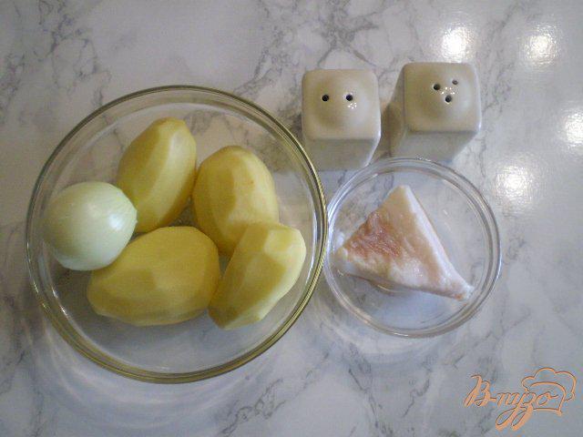 Фото приготовление рецепта: Картошка с луком на сале шаг №1
