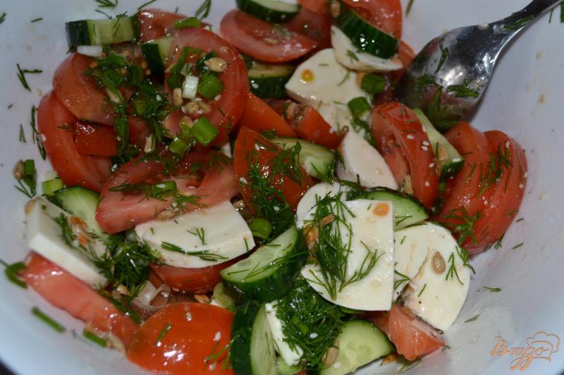 Фото приготовление рецепта: Салат из помидор и моцареллы шаг №6