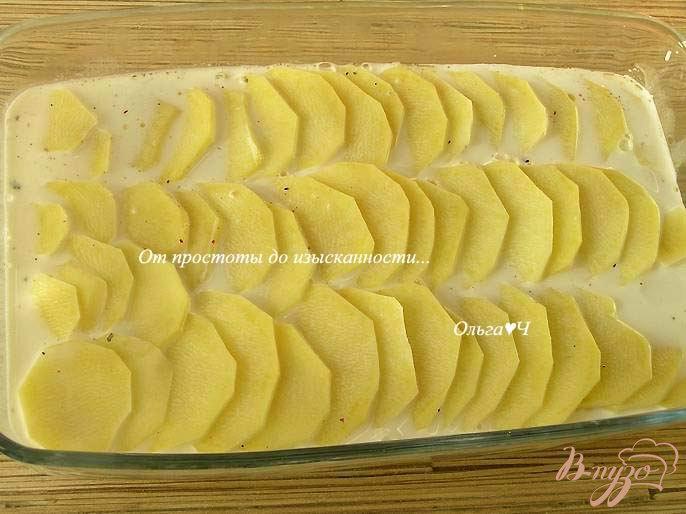 Фото приготовление рецепта: Картофельный гратен с рыбой шаг №4