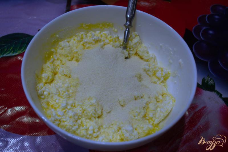 Фото приготовление рецепта: Домашние сырники с смородиновым вкусом. шаг №3