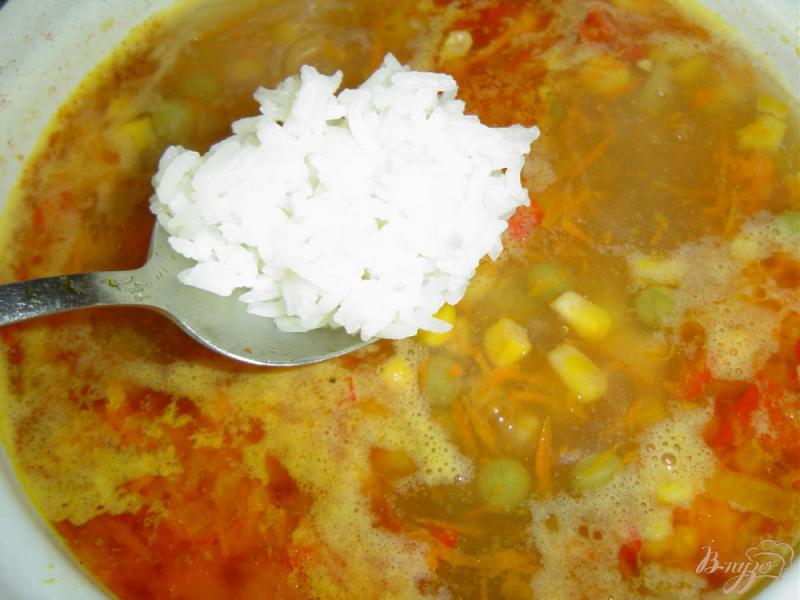 Фото приготовление рецепта: Постный рисовый суп с овощами шаг №6
