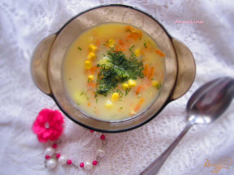 Фото приготовление рецепта: Суп на молоке с кукурузой шаг №5