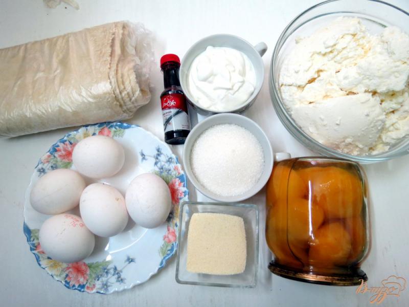 Фото приготовление рецепта: Лаваш с начинкой из творога и персиков шаг №1