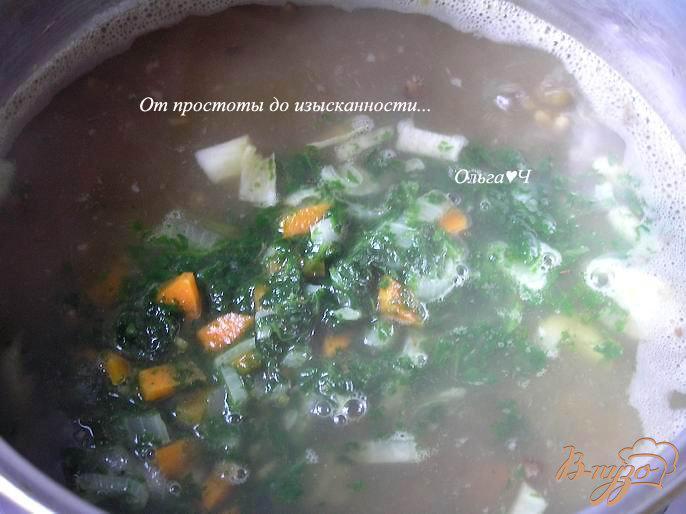Фото приготовление рецепта: Суп с машем и шпинатом шаг №4
