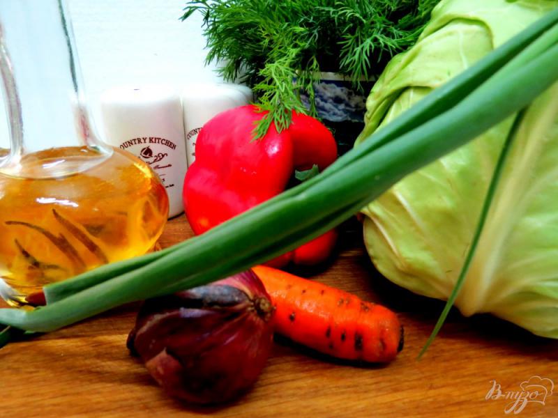 Фото приготовление рецепта: Салат из молодой капусты с перцем шаг №1