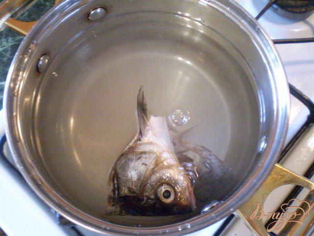 Фото приготовление рецепта: Суп с голов рыбных с манкой шаг №2