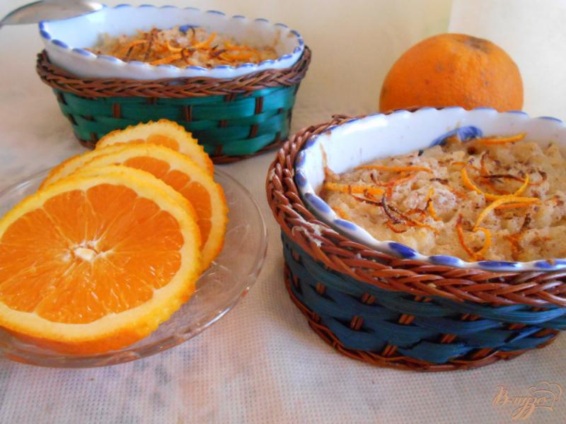 Фото приготовление рецепта: Рисовый пудинг с корицей и апельсином шаг №9