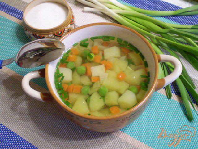 Фото приготовление рецепта: Легкий суп диетический с зеленым горошком шаг №7