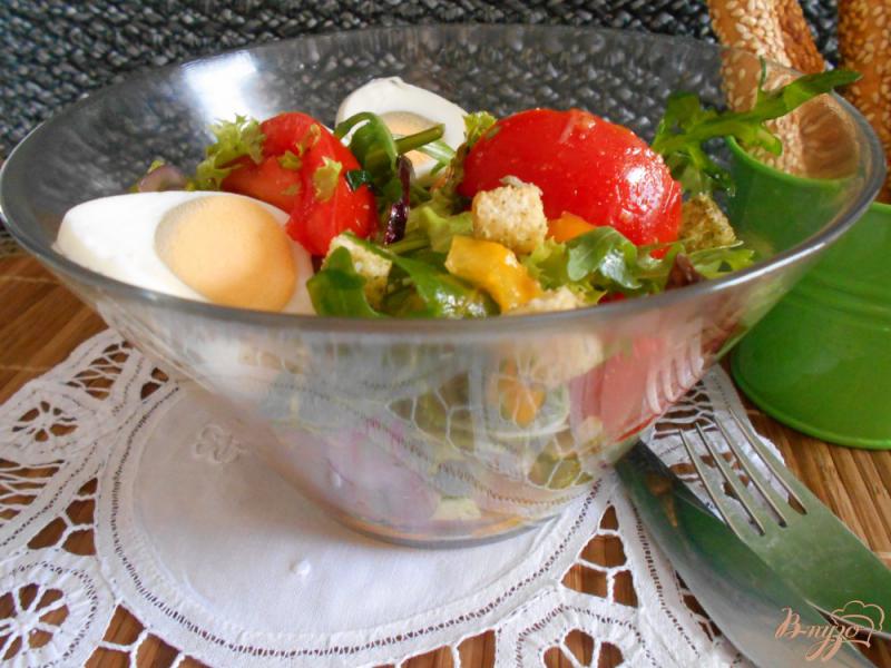 Фото приготовление рецепта: Овощной салат с яйцом шаг №6