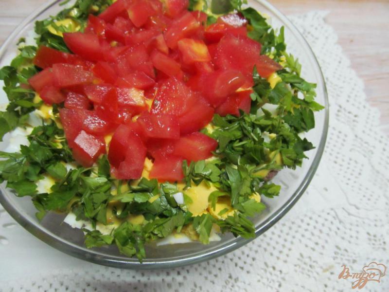Фото приготовление рецепта: Салат из сердца помидора с французским соусом шаг №8