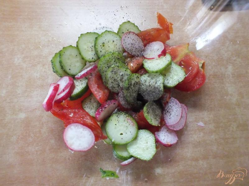 Фото приготовление рецепта: Яичный салат с овощами шаг №5