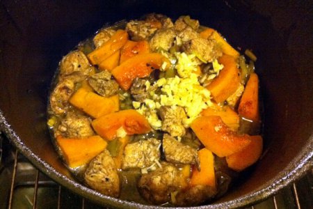 Пенне с тыквой и курицей Пенне с тыквой и курицей