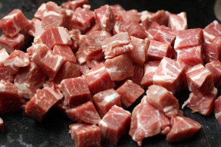 Рис со свининой, овощами и омлетом Рис со свининой, овощами и омлетом