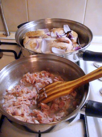 Курица с сидром и карелизованными яблоками. Cog au cidre. Курица с сидром и карелизованными яблоками. Cog au cidre.