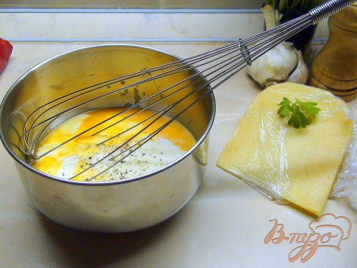Спагетти с чоризо и жаренным яичным кремом. Спагетти с чоризо и жаренным яичным кремом.