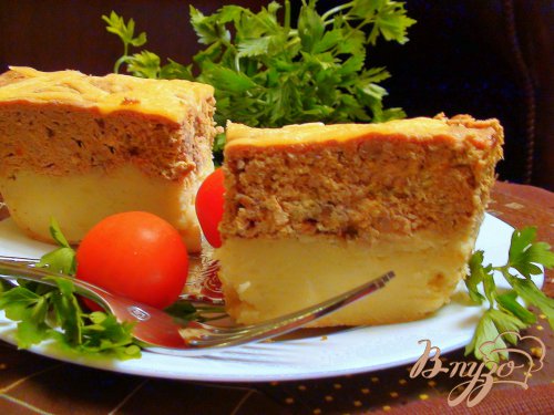 Картофельная запеканка с печёночным суфле. Картофельная запеканка с печёночным суфле.