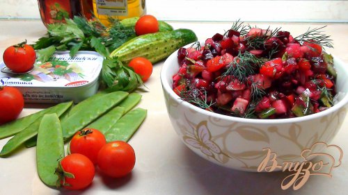 Винегрет с маринованными стручками гороха. Винегрет с маринованными стручками гороха.