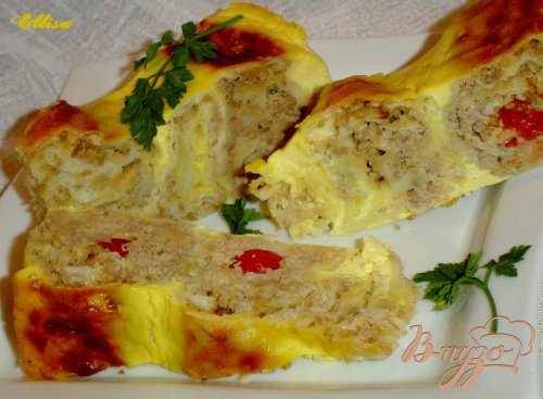 Пирог из лаваша с мясом, сыром, помидорами -черри Пирог из лаваша с мясом, сыром, помидорами -черри