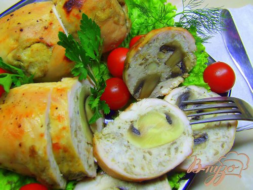 Куриные грудки фаршированные грибами. Куриные грудки фаршированные грибами.