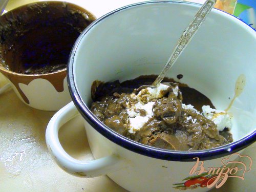 Шоколадно-твороженный кекс с изюмом и орехами. Шоколадно-твороженный кекс с изюмом и орехами.