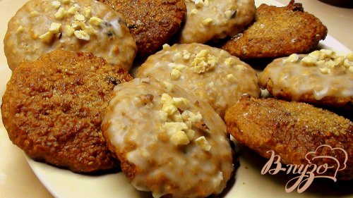 Овсяное печенье в лимонной глазури и с карамельной корочкой. Постный вариант. Овсяное печенье в лимонной глазури и с карамельной корочкой. Постный вариант.