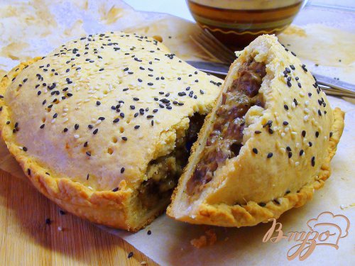 Почки тушёные, в песочном тесте. Пирог с почками. Почки тушёные, в песочном тесте. Пирог с почками.