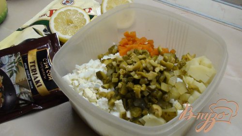 Оливье с креветками. Оливье с креветками.