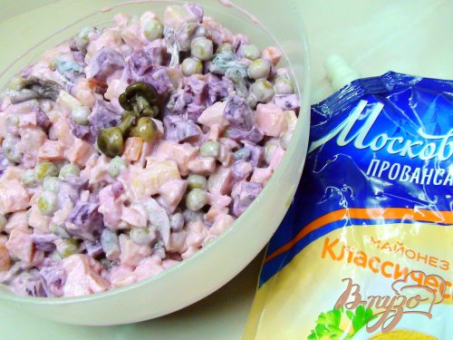 Винегрет с маринованными опятами. Винегрет с маринованными опятами.