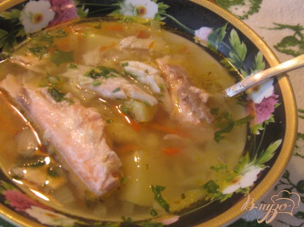 суп рибний з сьомгою і товстолобиком. як приготувати з фото