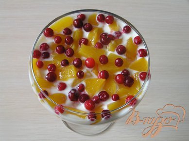 Фруктово-ягодный десерт со взбитыми сливками