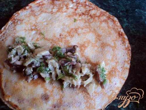 Блинный пирог с грибами и капустой. Блинный пирог с грибами и капустой.