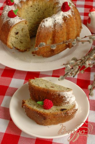 Кекс с маком и вишнями Кекс с маком и вишнями