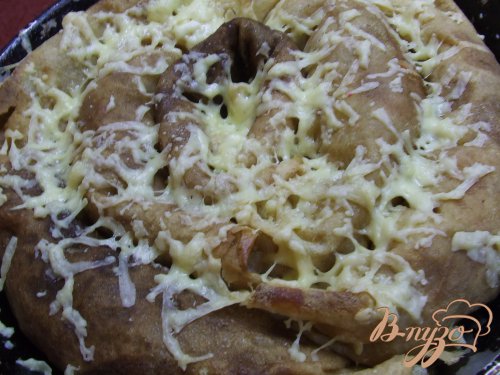 Блинный пирог с курицей и луком Блинный пирог с курицей и луком
