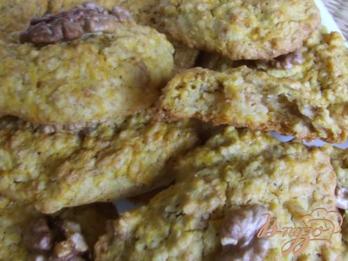 Печенье овсяное с тыквой и грецкими орехами Печенье овсяное с тыквой и грецкими орехами