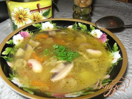 квасолевий суп з грибами. як приготувати з фото