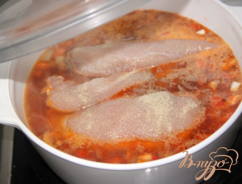 Куриные грудки в кремовом овощном соусе Куриные грудки в кремовом овощном соусе