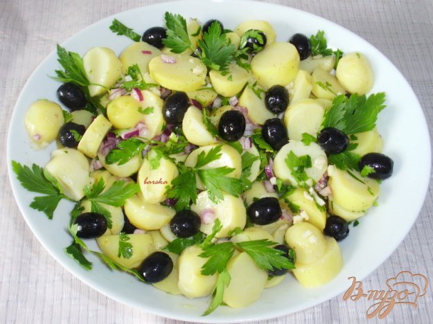 картопляний салат з маслинами. як приготувати з фото