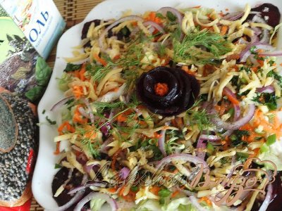 Свекольный карпаччо с овощами Свекольный карпаччо с овощами