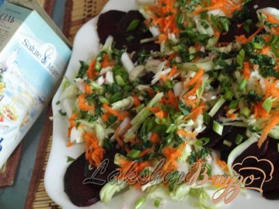 Свекольный карпаччо с овощами Свекольный карпаччо с овощами