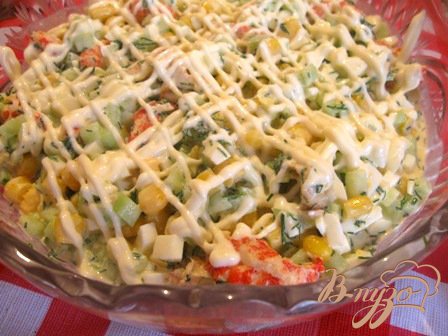 Салат с раковыми шейками. Салат с раковыми шейками.