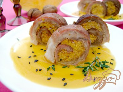 Рулет из свинины с тыквой и орехами! Рулет из свинины с тыквой и орехами!