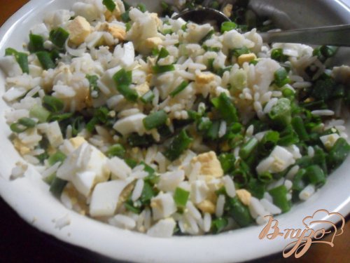 Пирожки с рисом, яйцом и зелёным луком Пирожки с рисом, яйцом и зелёным луком